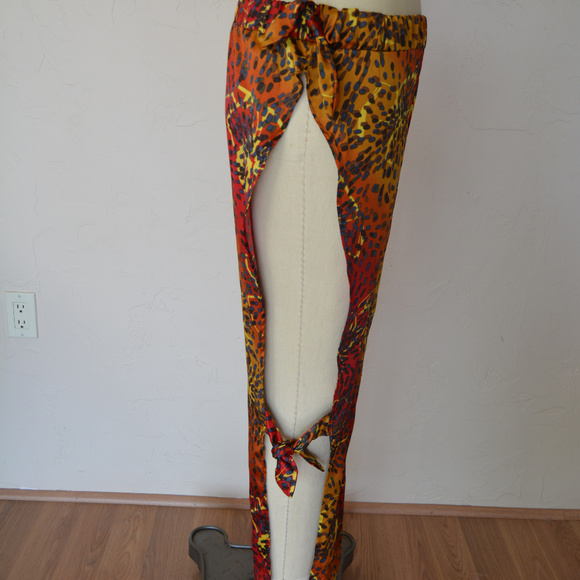 One of a kind,open side, tie swim suit cover-up pants - Picture 4 of 6